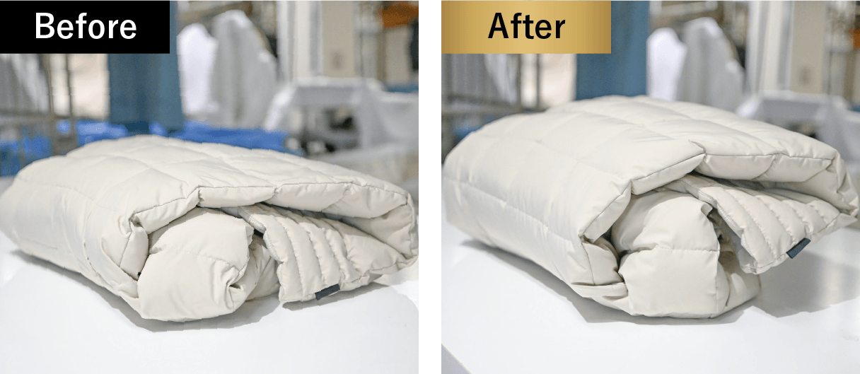 ぺちゃんこのダウン